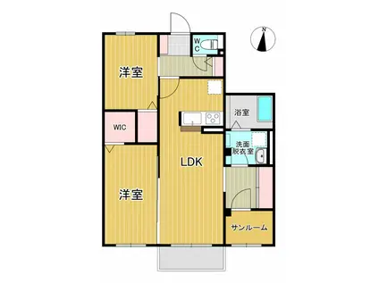 アヴァンス(2LDK/2階)の間取り写真