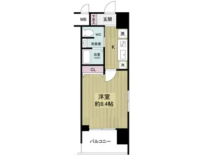 グランカーサ梅田北(1K/12階)の間取り写真