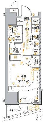 クレイシア品川東大井(1K/9階)の間取り写真