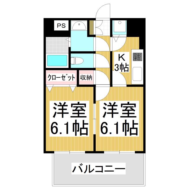 アーバンビュー南県(2K/5階)の間取り写真