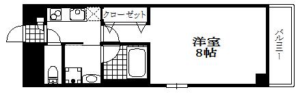 コートベルフラワー(1K/5階)の間取り写真