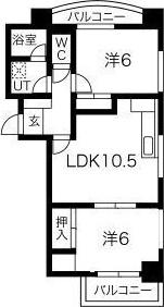 WIN大須(2LDK/9階)の間取り写真