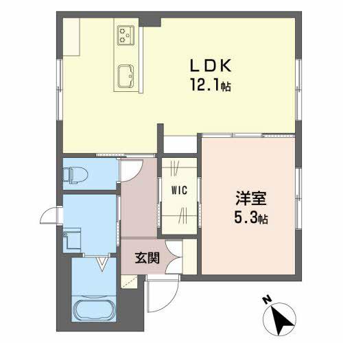 ドミールウエダ(1LDK/1階)の間取り写真