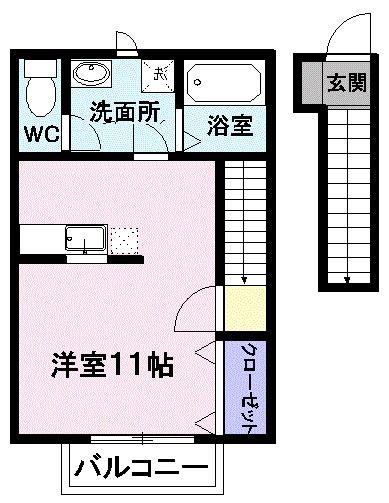 モンターニャ パセオ(ワンルーム/2階)の間取り写真