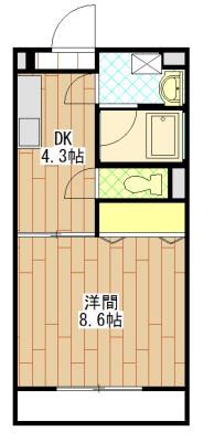 ESTACION(1DK/1階)の間取り写真