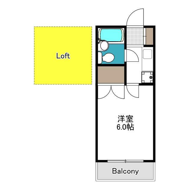 ソユーズ(1K/2階)の間取り写真