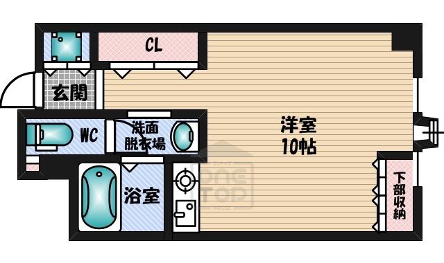 江坂アパートメント(ワンルーム/9階)の間取り写真