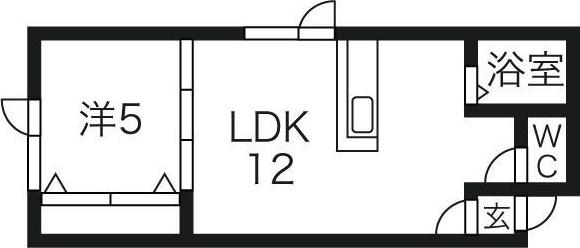 アークコート本通9丁目I(1LDK/2階)の間取り写真