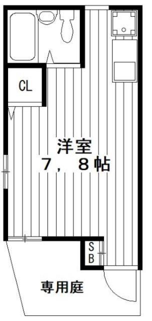 サンセレン練馬(ワンルーム/1階)の間取り写真