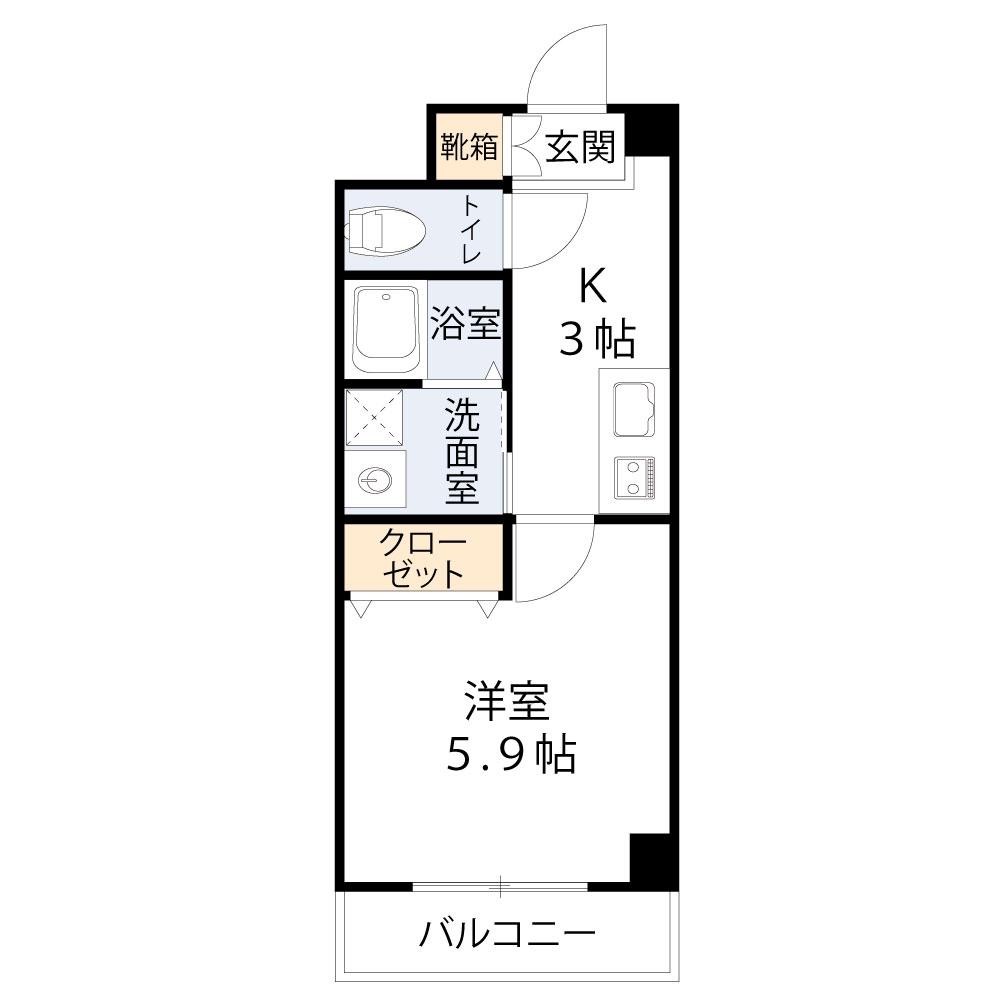 FAPART吉野(1K/2階)の間取り写真