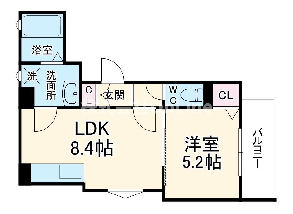 ラモーナ稲田本町(1LDK/1階)の間取り写真