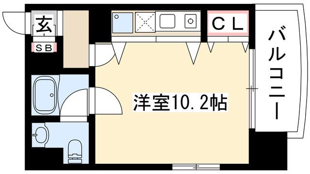 リヴシティ大須(ワンルーム/7階)の間取り写真