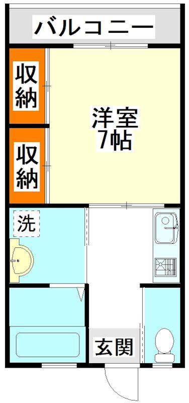 OASIS庄内(1K/1階)の間取り写真