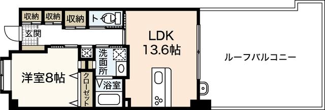 メディオコート大手町(1LDK/3階)の間取り写真