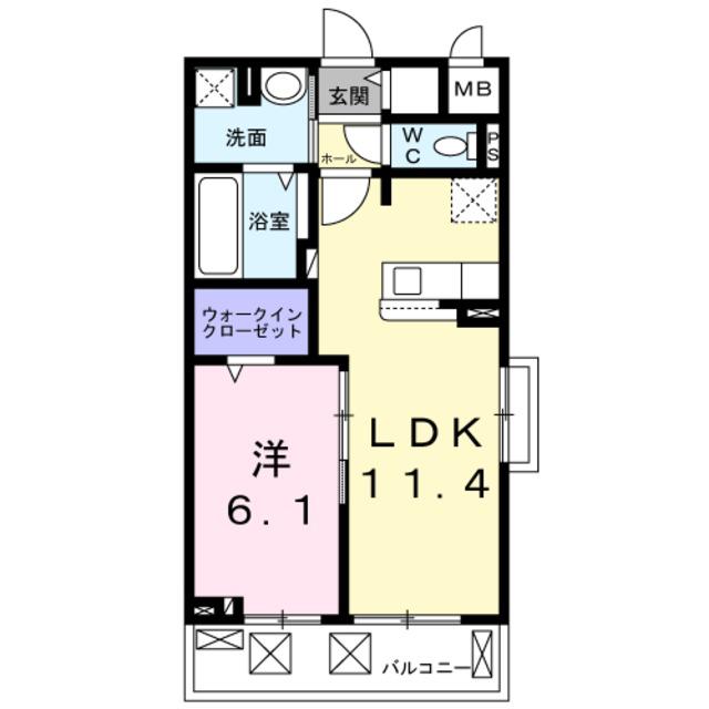 ベルソレイユ(1LDK/2階)の間取り写真