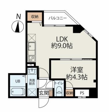 コネクトパークヒルズ千葉中央(1LDK/10階)の間取り写真