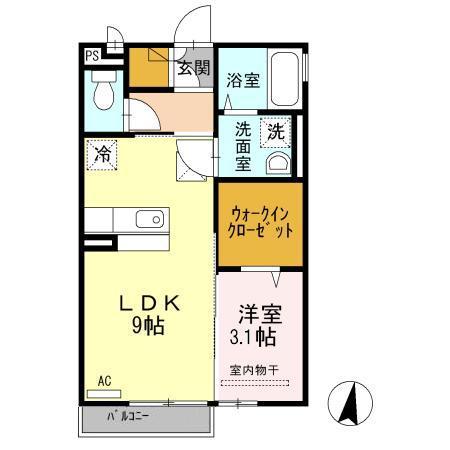 ラ・カンパニータ(1LDK/2階)の間取り写真