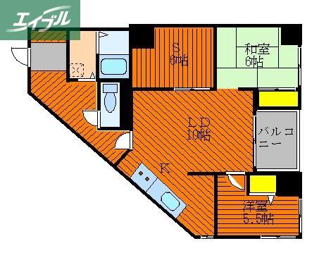シティウエストコート(2LDK/4階)の間取り写真