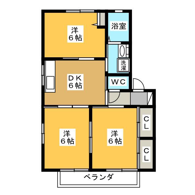 アーヴル(3DK/2階)の間取り写真
