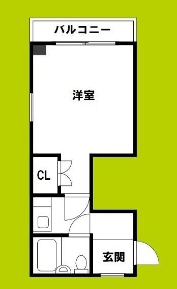 SKハイツ平野(1K/6階)の間取り写真
