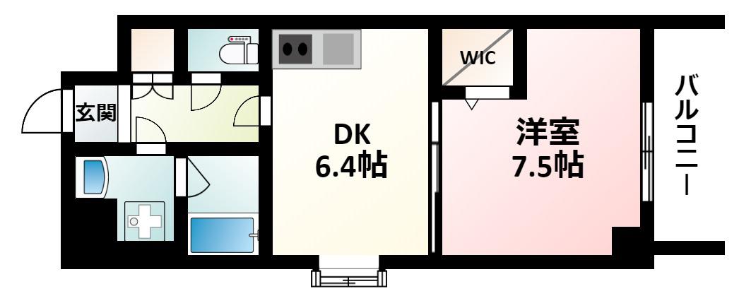アクアスイート新大阪(1DK/5階)の間取り写真