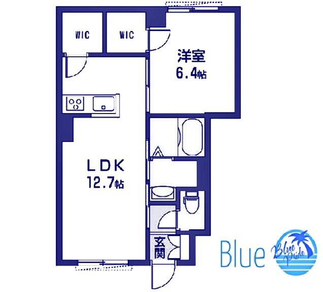 オリージャ湘南(1LDK/1階)の間取り写真