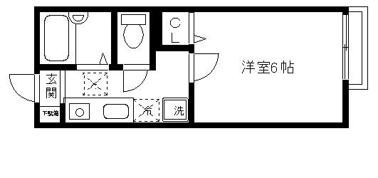 AQUA新山下(1K/1階)の間取り写真