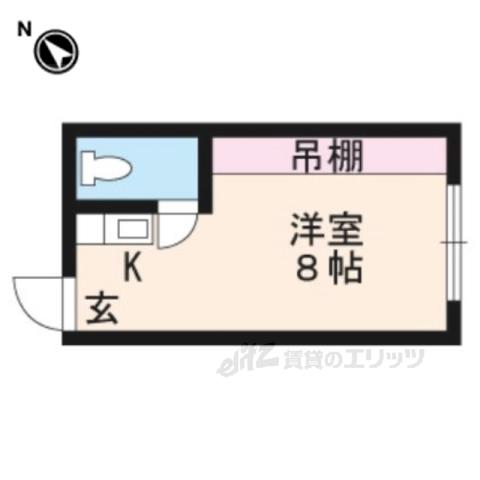粟津ハイツ(ワンルーム/1階)の間取り写真