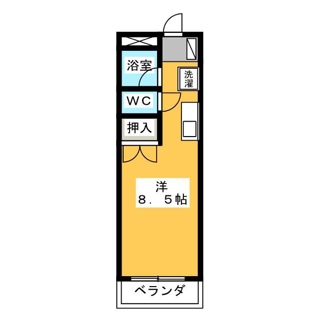 アムール林C(ワンルーム/2階)の間取り写真