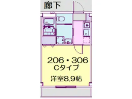 オリーブ(1K/3階)の間取り写真