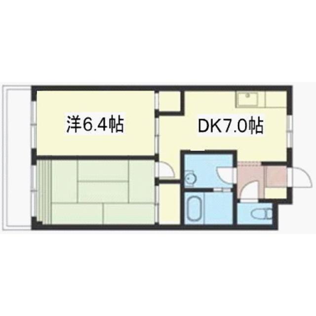 レピュートはぎわら第2(2DK/2階)の間取り写真