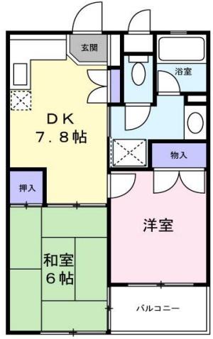東京NK品川(2DK/4階)の間取り写真