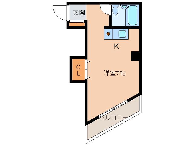 RK西新(ワンルーム/8階)の間取り写真