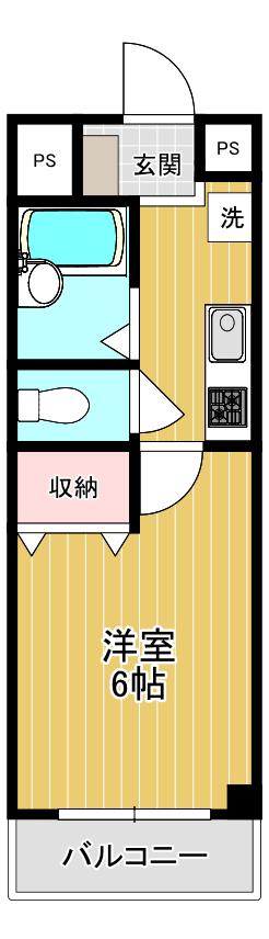 カリーノ北園(1K/1階)の間取り写真