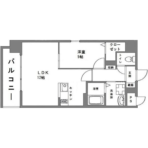 シュシュ天神(1LDK/5階)の間取り写真