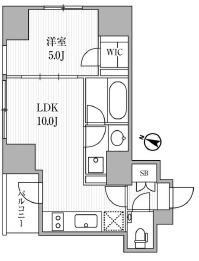 ディームス大手町ノース(1LDK/2階)の間取り写真