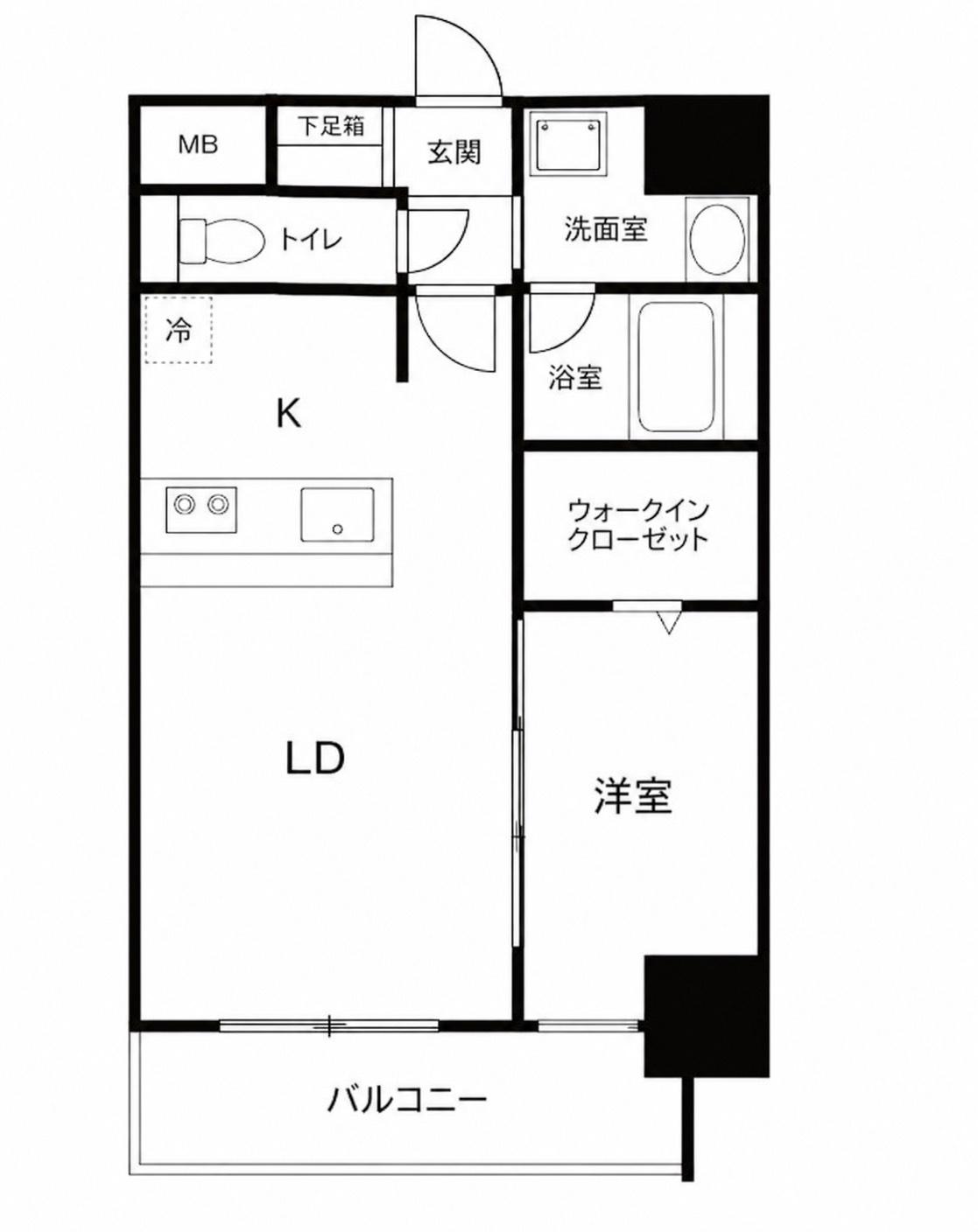 D.CLAREST本庄東JRE(1LDK/4階)の間取り写真
