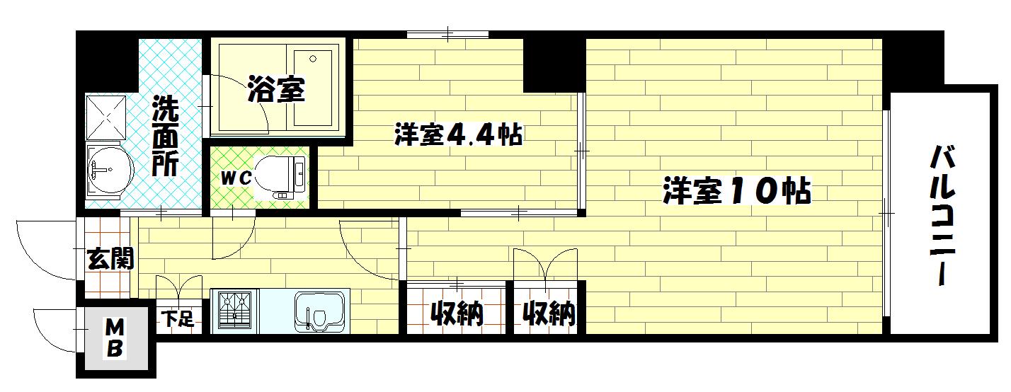 フェリーチェ光町(1LDK/5階)の間取り写真