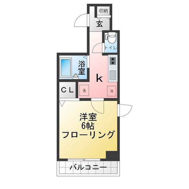 パレドール錦糸町(1K/7階)の間取り写真