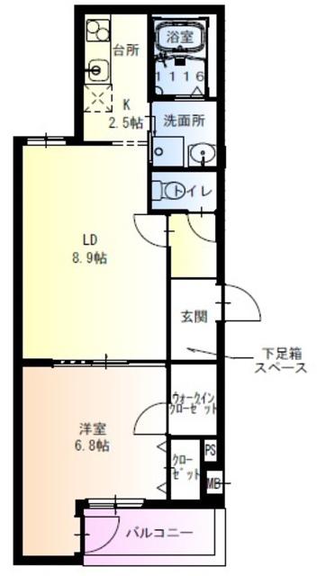 フジパレス湊V番館(1LDK/1階)の間取り写真