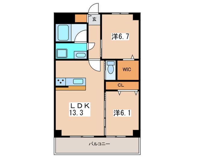 プラザハウスビル(2LDK/4階)の間取り写真