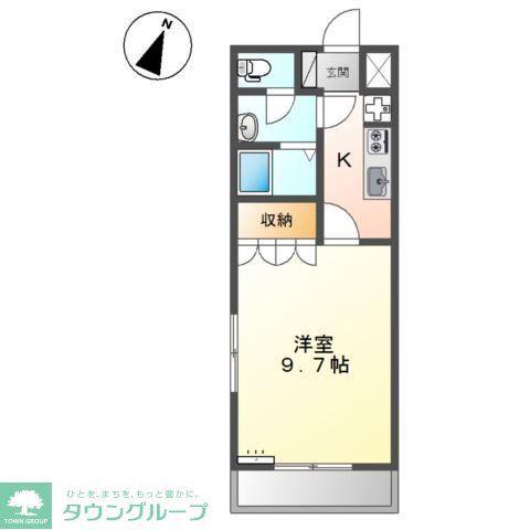ホワイトガーデン(1K/2階)の間取り写真