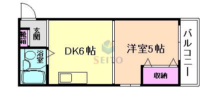 ラ・サルビア桜塚(1DK/3階)の間取り写真