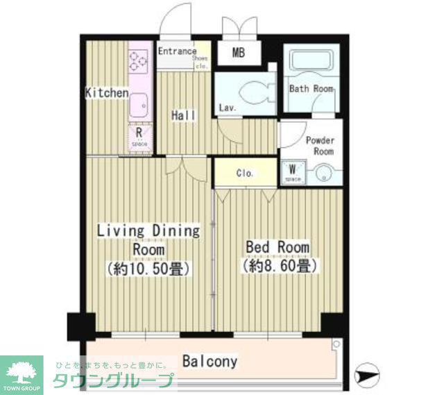 協和高輪マンション(1LDK/12階)の間取り写真