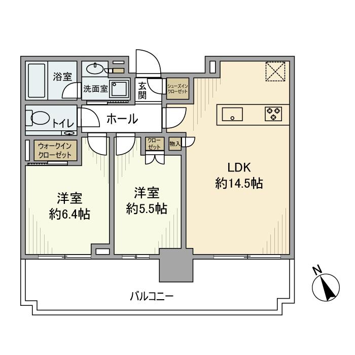アトラス北千住(2LDK/8階)の間取り写真