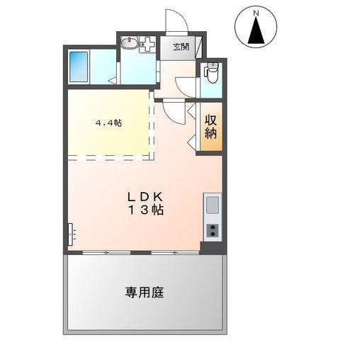 REGULUS(1LDK/1階)の間取り写真