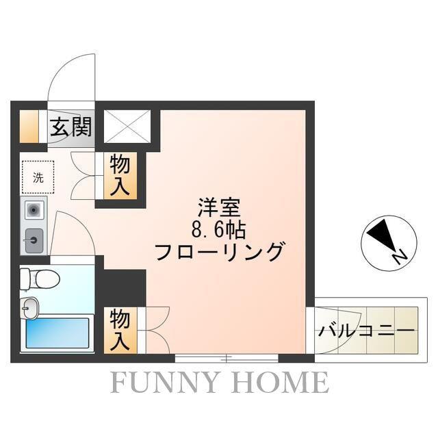 フェスタエディ(ワンルーム/2階)の間取り写真