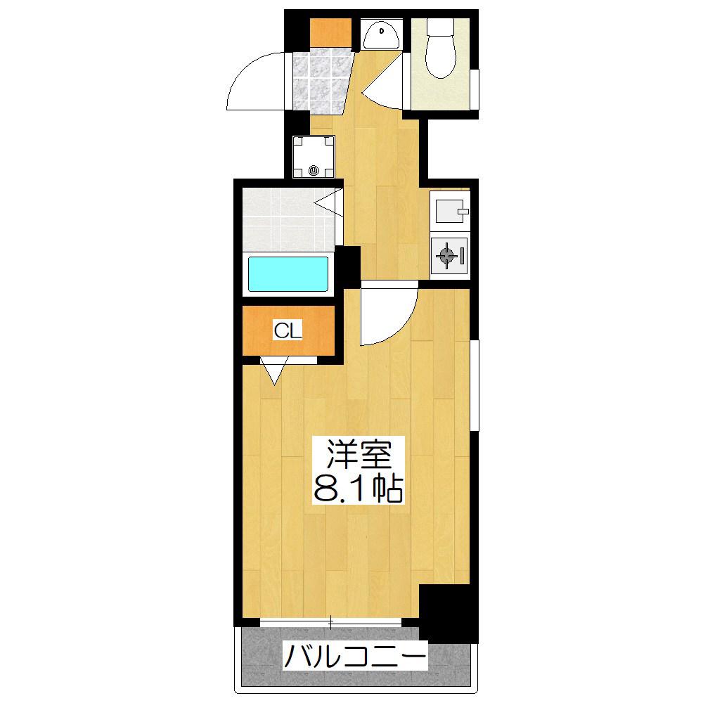 ベラジオ河原町御池(1K/5階)の間取り写真