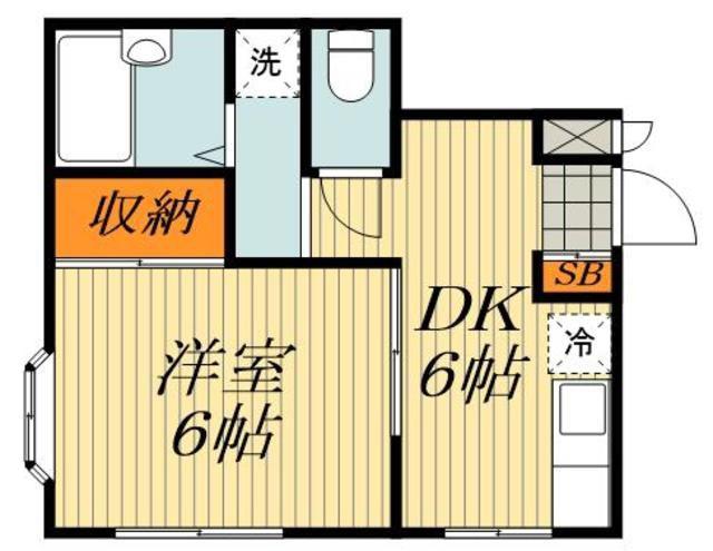 エステート田崎(1DK/2階)の間取り写真