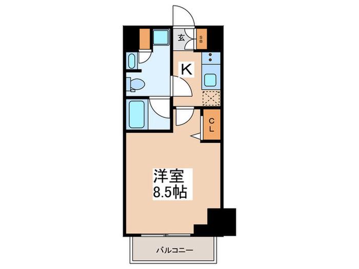 LOG御徒町(ワンルーム/3階)の間取り写真